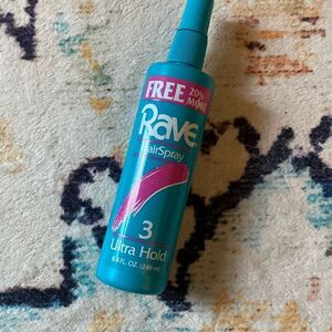 Vintage Rave Hairspray 3 Ultra Hold 7 fl oz Spray Fresh Fragrance USA BONUS SIZE